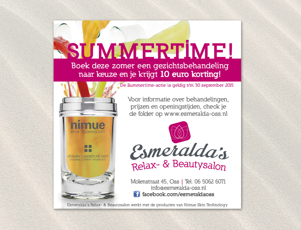 Magazine advertentie Esmeralda's Relax- & Beautysalon